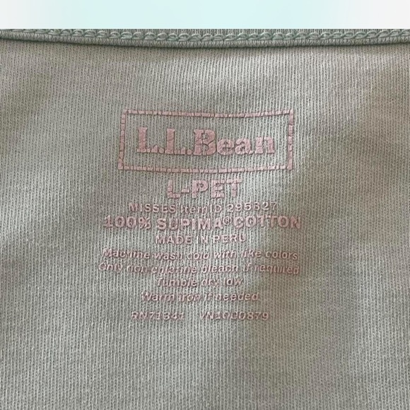 L.L. Bean Mint Green Supina Cotton Short Sleeve‎ Tee - Picture 3 of 3